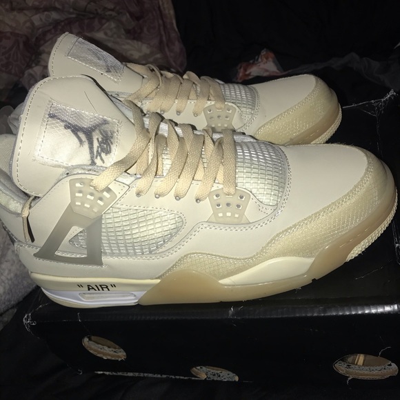 OFF-WHITE X WMNS AIR JORDAN 4 SP 'SAIL' - Picture 3 of 7